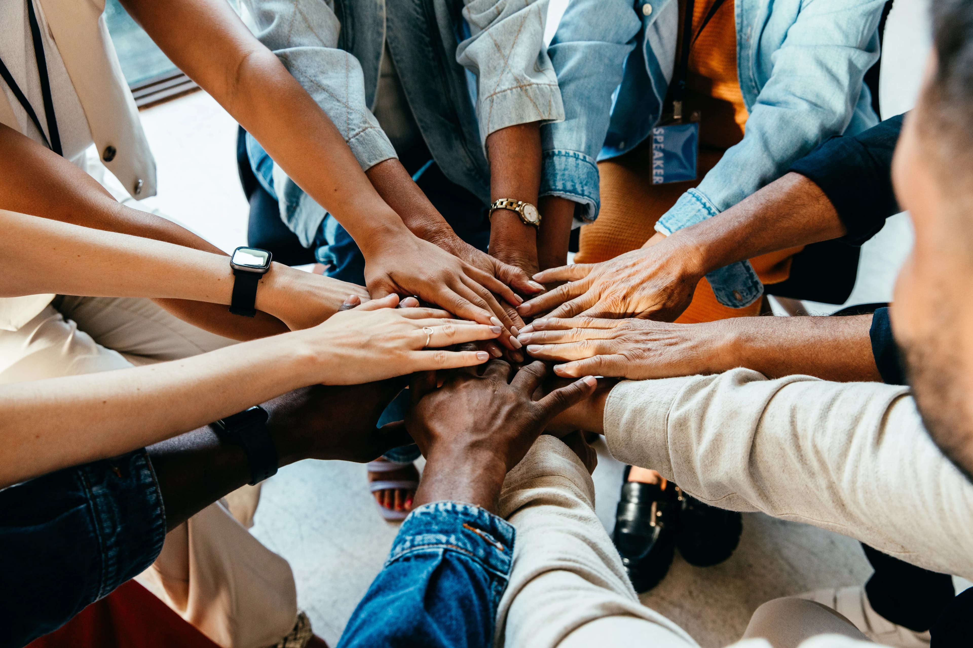 Faith community joining hands
